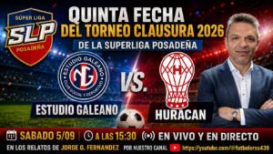 Estudio Galeano y Huracán se miden por la Quinta Fecha