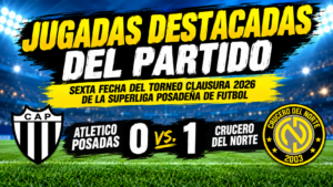 Triunfazo de Crucero del Norte ante el deca por 1 a 0 en un partido durísimo